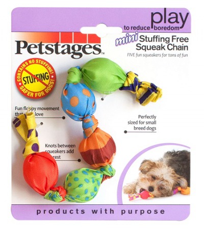 Petstages игрушка для собак Mini ”Жевательная цепь” 18см с пищалками текстиль - 5