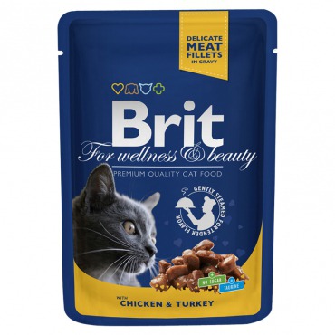 Brit Влажный корм для кошек Курица и индейка - 5