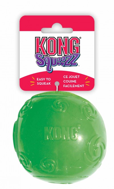 Kong игрушка для собак Сквиз Мячик резиновый с пищалкой - 5