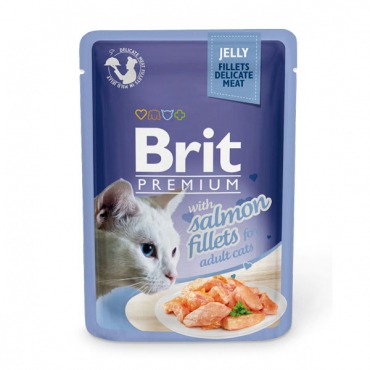 Brit Влажный корм для кошек Кусочки из филе лосося в желе - 5