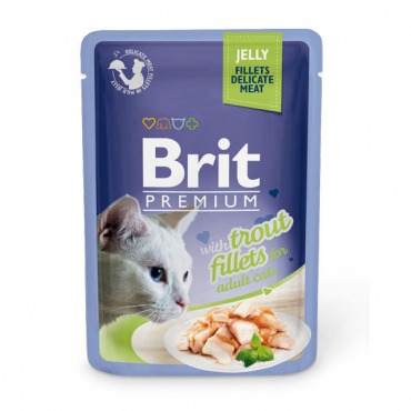 Brit Влажный корм для кошек Кусочки из филе форели в желе - 5