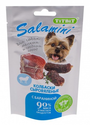 ТитБит Колбаски сыровяленые Salamini  - пакет 40 гр - уменьшенная 2