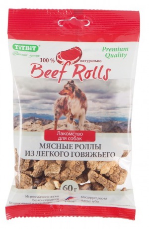 ТитБит Роллы мясные Beef Rolls - пакет 60 г - уменьшенная 2