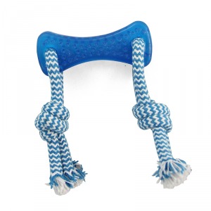 TRIOL TPR14 Игрушка для собак из термопластичной резины ”Кость с верёвкой” - уменьшенная 2