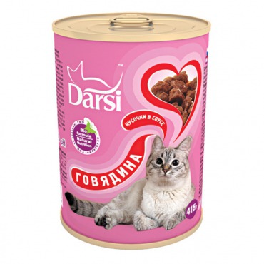 Darsi Консервированный корм для кошек Говядина кусочки в соусе - 5