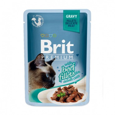Brit Влажный корм для кошек Кусочки из филе говядины в соусе - 5