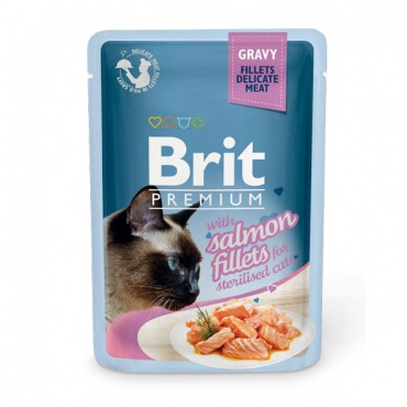 Brit Влажный корм для стерилизованных кошек Кусочки из филе лосося в соусе - 5