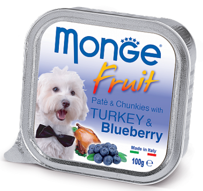 Monge Dog Fruit Нежный паштет из индейки с черникой - 5