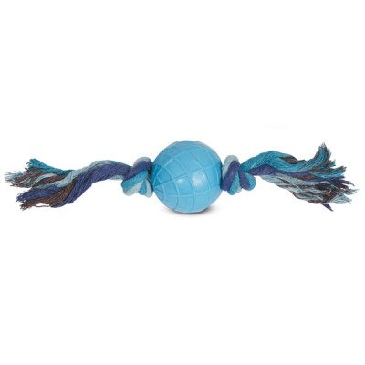 TRIOL Игрушка для собак из цельнолитой резины ”Мяч с верёвкой” - 5
