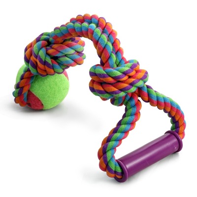Triol 0113XJИгрушка для собак, верёвка с ручкой, 2 узла и мяч - 5