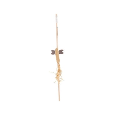 Triol EC-11 Удочка-дразнилка из хлопка, кукурузных листьев и дерева для кошек ”Стрекоза” - 6