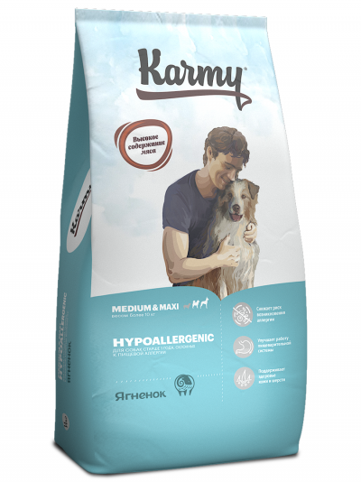 Karmy Hypoallergenic Medium & Maxi Сухой гипоаллергенный корм для собак средних и крупных пород с Ягненком - 5