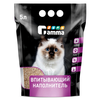Наполнитель для кошачьих туалетов Gamma 5л,  впитывающий - 5