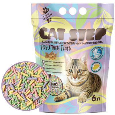 Наполнитель комкующийся растительный CAT STEP Tofu Tutti Frutti - 5
