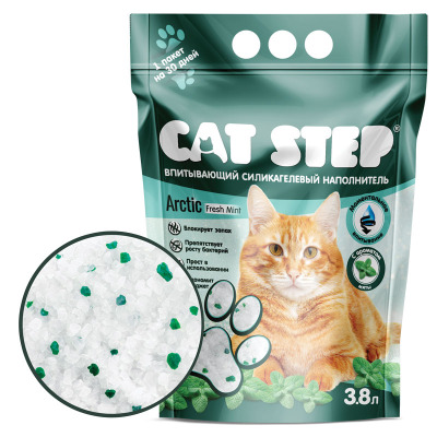 Наполнитель впитывающий силикагелевый CAT STEP Arctic Fresh Mint - 5