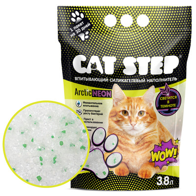 Наполнитель впитывающий силикагелевый CAT STEP Arctic Neon - 5