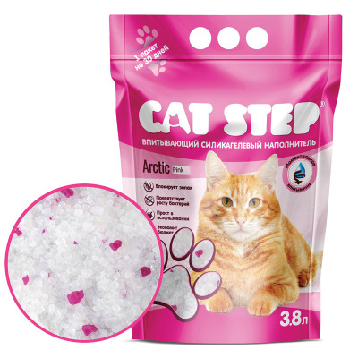 Наполнитель впитывающий силикагелевый CAT STEP Arctic Pink - 5