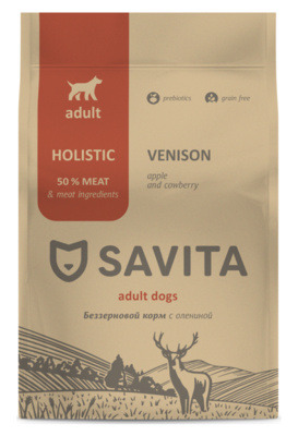 Корм SAVITA беззерновой корм для взрослых собак с олениной - 5