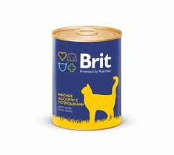 Brit Консервы для кошек Мясное ассорти с потрошками