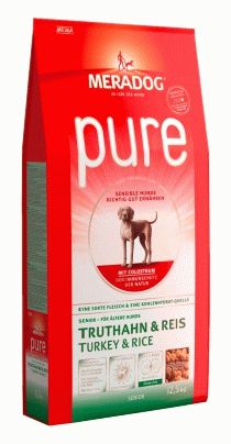 Pure Senior Корм для стареющих собак с проблемами в питании/аллергиями Индейка и Рис,