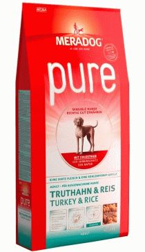 Pure Adalt Корм для взрослых собак с проблемами в питании/аллергиями Индейка и Рис,