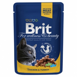 Brit Влажный корм для кошек Курица и индейка