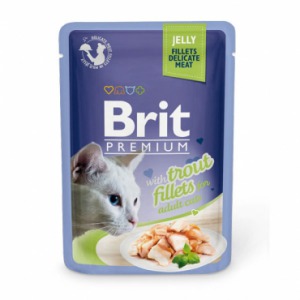 Brit Влажный корм для кошек Кусочки из филе форели в желе