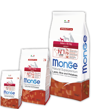 Monge Speciality MINI ADULT LAMB Корм с ягненком, рисом и картофелем для взрослых собак мелких пород