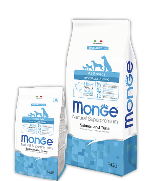 Monge Speciality HYPOALLERGENIC Гипоаллергенный корм с лососем и тунцом для взрослых собак всех пород