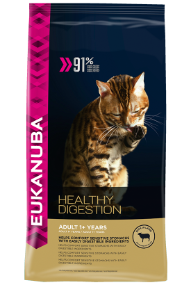 Eukanuba ADULT HEALTHY DIGESTION Сухой корм для взрослых кошек с чувствительным пищеварением с Ягненком