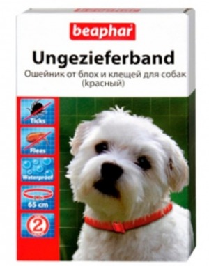 Beaphar Ошейник Ungezieferband от блох и клещей для собак красный