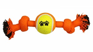 Игрушка для собак ”Веревка-канат, 2 узла и мяч”