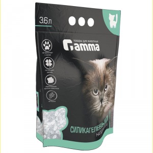 Gamma наполнитель для кошачьих туалетов Gamma, силикагелевый впитывающий