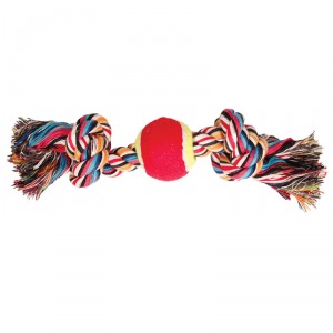 Triol 0073XJ Игрушка для собак, верёвка, 2 узла и мяч