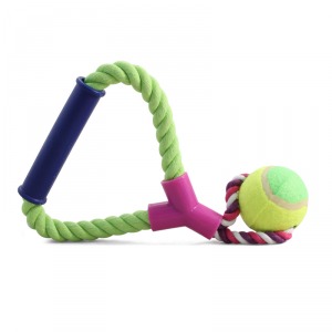 Triol 0105XJ Игрушка для собак, верёвка с ручкой, мяч - уменьшенная 2