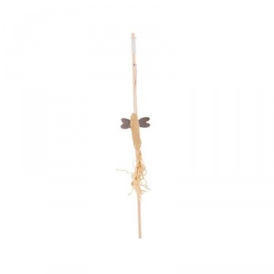 Triol EC-11 Удочка-дразнилка из хлопка, кукурузных листьев и дерева для кошек ”Стрекоза”