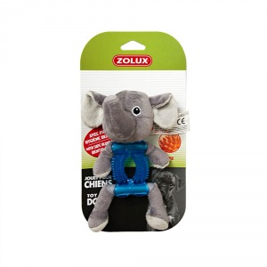 Zolyuks игрушка плюшевая (хлопок+термопластичная резина) для собак ”Слон”
