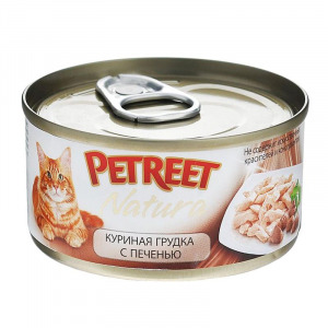 Petreet консервы для кошек куриная грудка с печенью