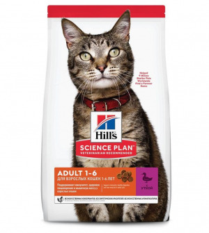 Hills Science Plan™ Feline Adult Optimal Care™ with Duck Корм сухой для взрослых кошек с уткой
