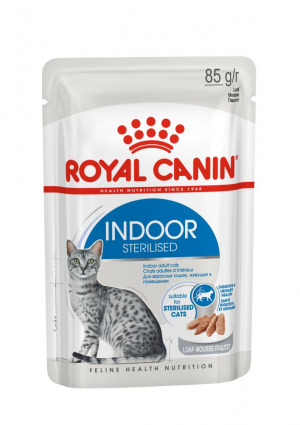 Royal Canin INDOOR STERILISED LOAF (в паштете) Влажный корм для взрослых кошек (в возрасте от 1 года до 7 лет), постоянно живущих в помещении