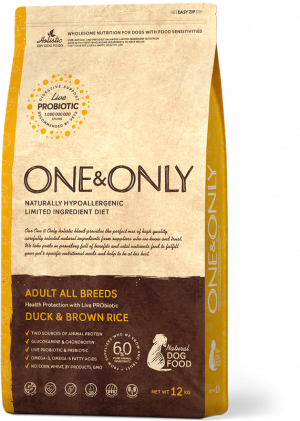 ONE&ONLY Duck&Rice Гипоаллергенный сухой корм для собак всех пород, утка и бурый рис
