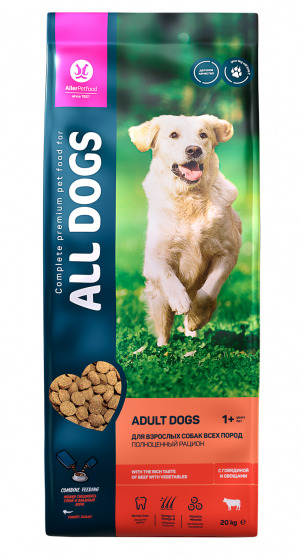 All Dogs Сухой корм для взрослых собак с говядиной и овощами