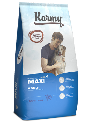 Karmy Maxi Adult Сухой корм для взрослых собак крупных пород Телятина