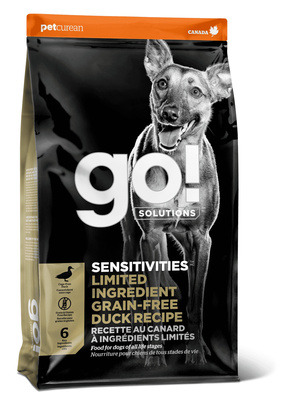 GO! Сухой беззерновой корм для щенков и собак со свежей уткой для чувствительного пищеварения