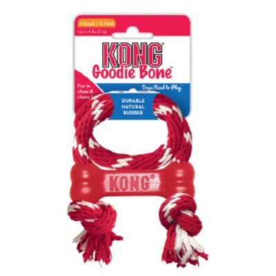 Kong игрушка для собак ”Косточка” с канатом очень маленькая 8 см - 5