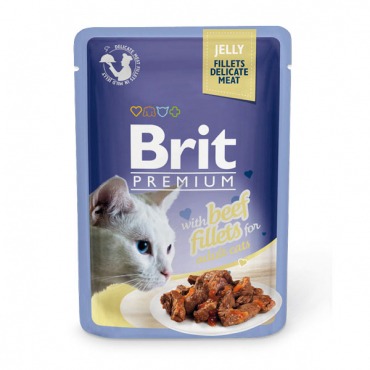 Brit Влажный корм для кошек Кусочки из филе говядины в желе - 5