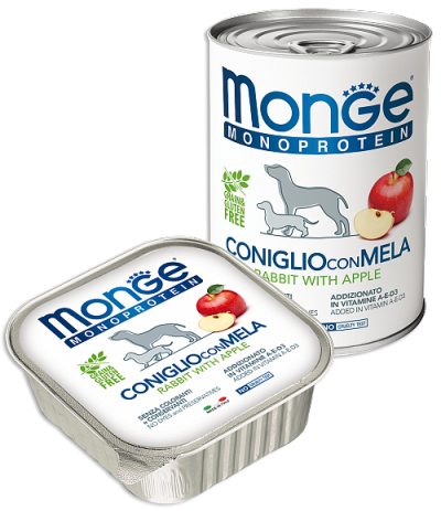 Monge Dog Monoproteico Монопротеиновые консервы Только кролик с рисом и яблоками - 5