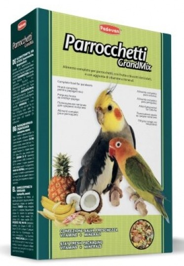 Padovan GRANDMIX Parrocchetti  Корм комплексный/основной  для средних попугаев - 5