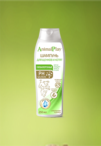 Animal Play-Гипоаллергенный шампунь с протеинами пшеницы и витаминами для щенков и котят - 5