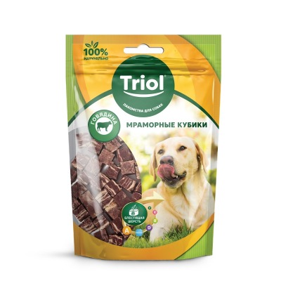 TRIOL Мраморные кубики из говядины для собак - 6